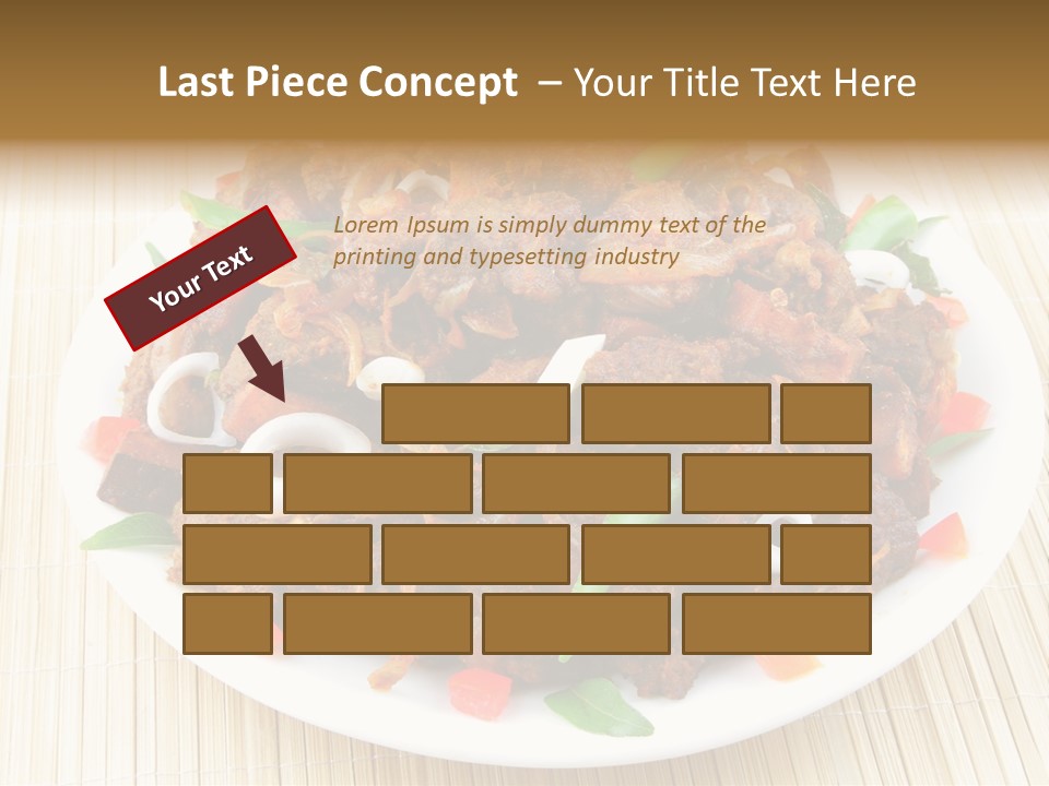 A White Plate Topped With Meat And Vegetables PowerPoint Template