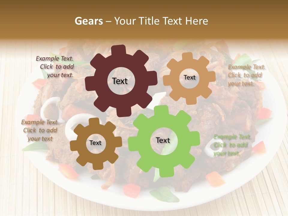 A White Plate Topped With Meat And Vegetables PowerPoint Template