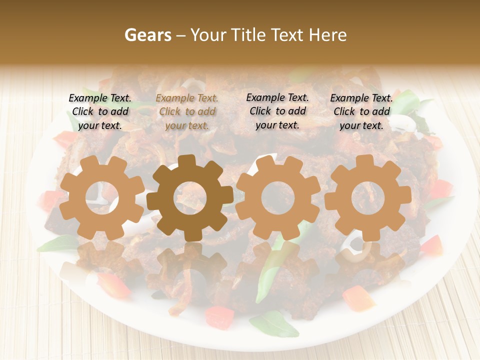 A White Plate Topped With Meat And Vegetables PowerPoint Template