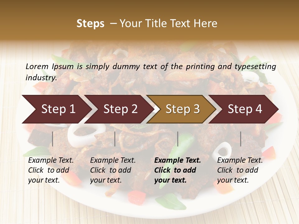 A White Plate Topped With Meat And Vegetables PowerPoint Template