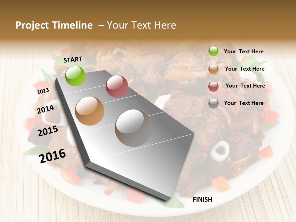 A White Plate Topped With Meat And Vegetables PowerPoint Template