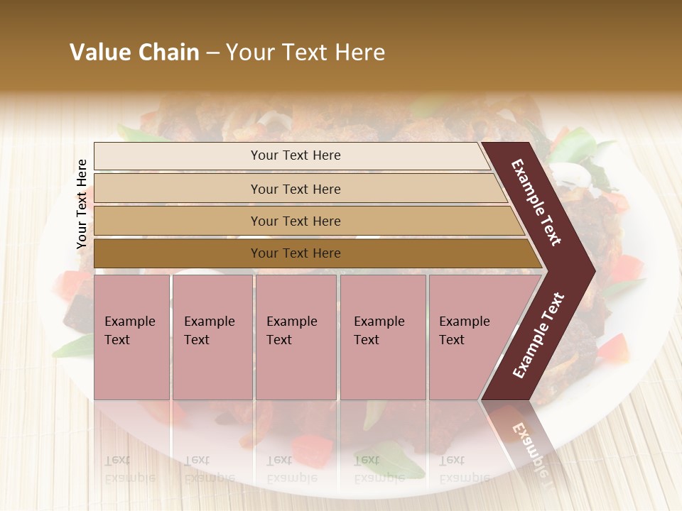 A White Plate Topped With Meat And Vegetables PowerPoint Template