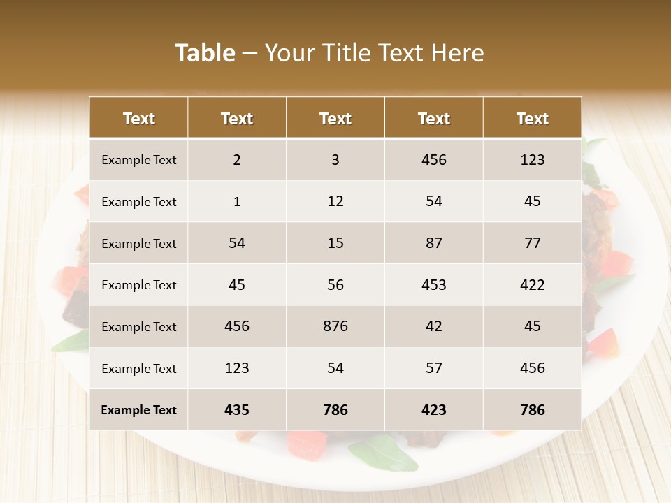 A White Plate Topped With Meat And Vegetables PowerPoint Template