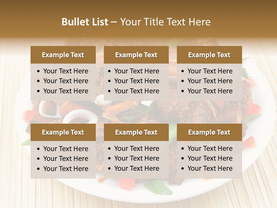 A White Plate Topped With Meat And Vegetables PowerPoint Template