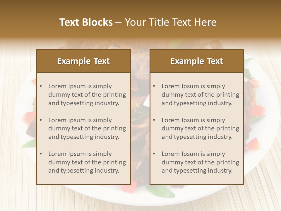 A White Plate Topped With Meat And Vegetables PowerPoint Template
