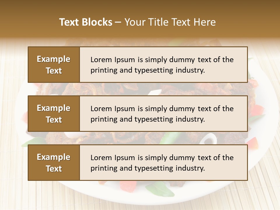 A White Plate Topped With Meat And Vegetables PowerPoint Template
