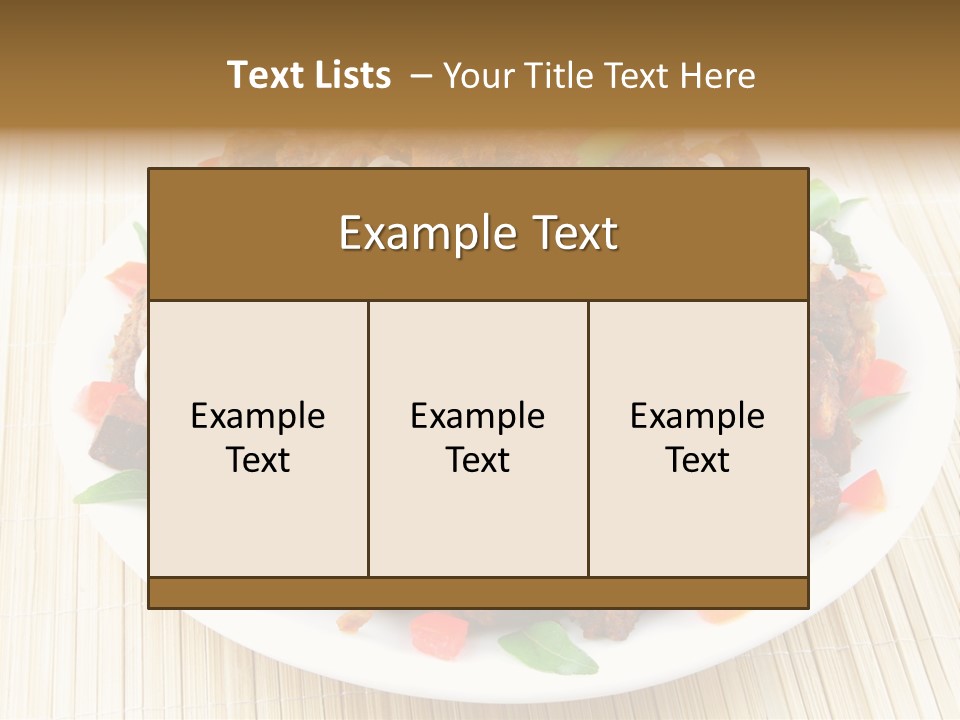 A White Plate Topped With Meat And Vegetables PowerPoint Template