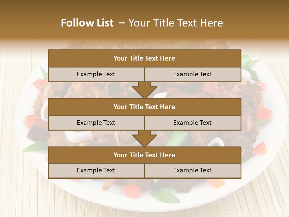 A White Plate Topped With Meat And Vegetables PowerPoint Template