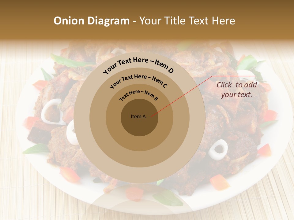A White Plate Topped With Meat And Vegetables PowerPoint Template