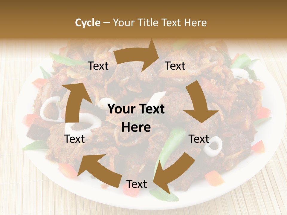 A White Plate Topped With Meat And Vegetables PowerPoint Template