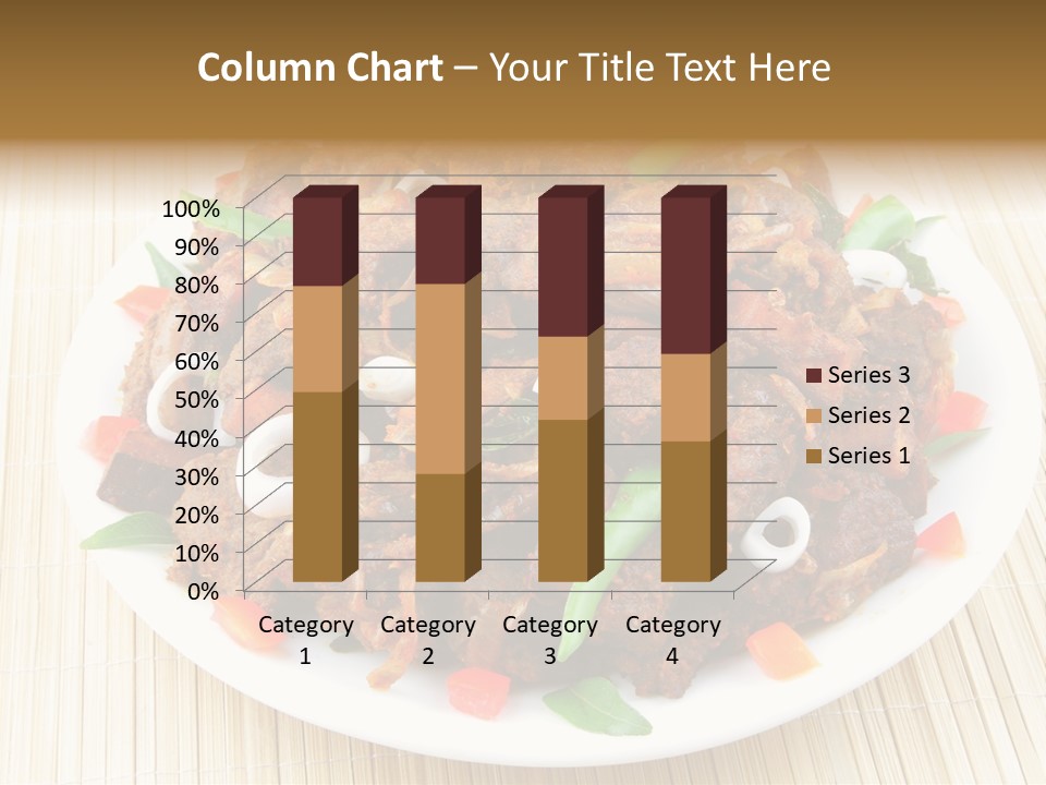 A White Plate Topped With Meat And Vegetables PowerPoint Template