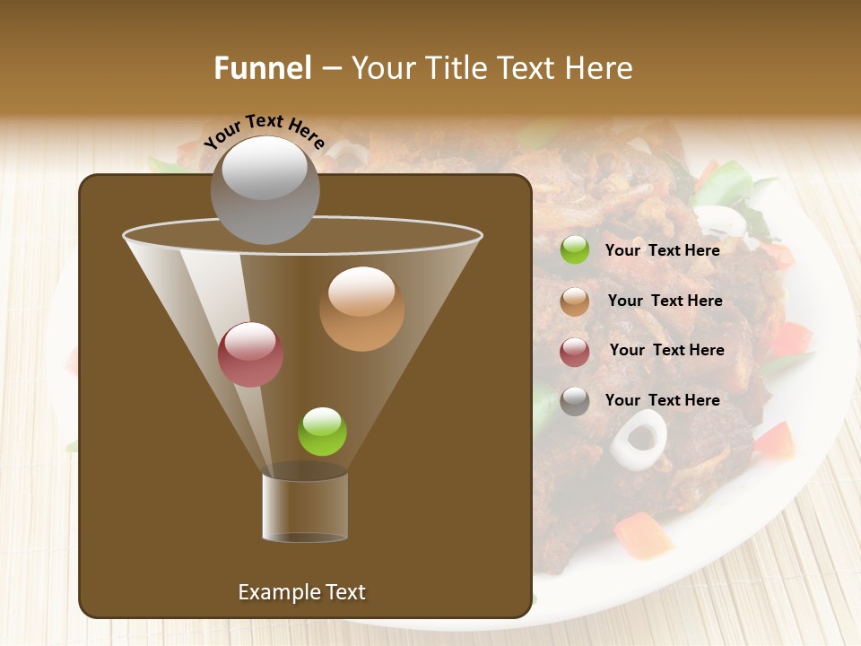 A White Plate Topped With Meat And Vegetables PowerPoint Template