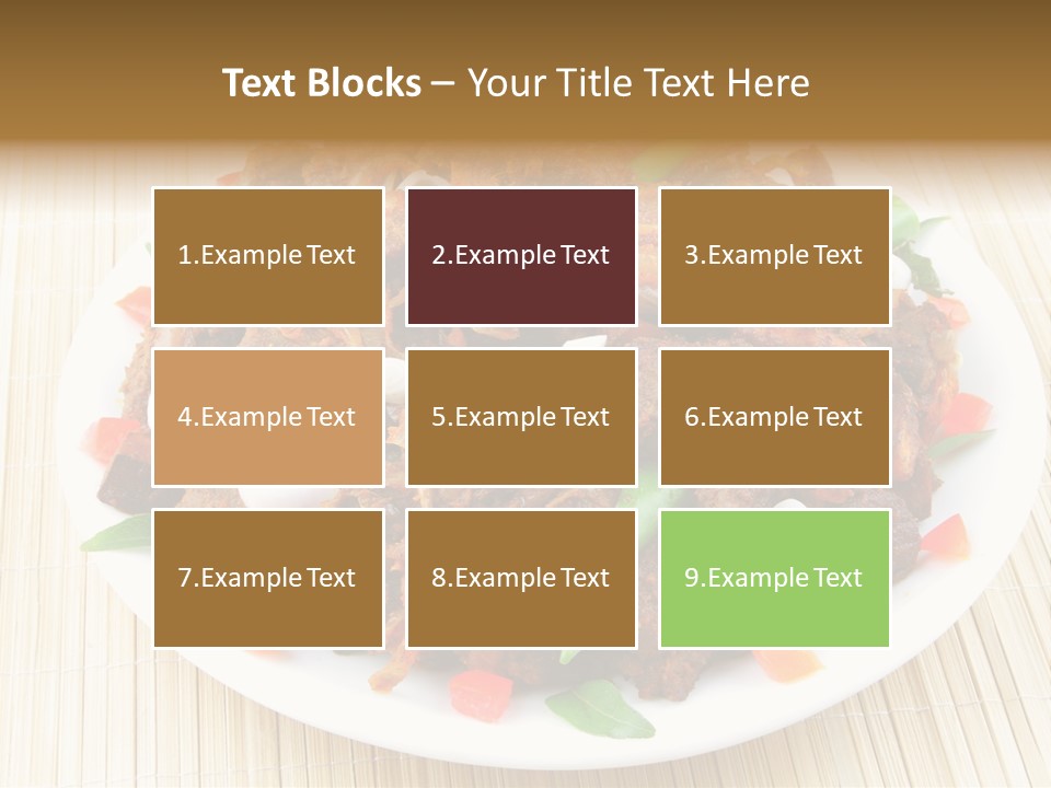 A White Plate Topped With Meat And Vegetables PowerPoint Template