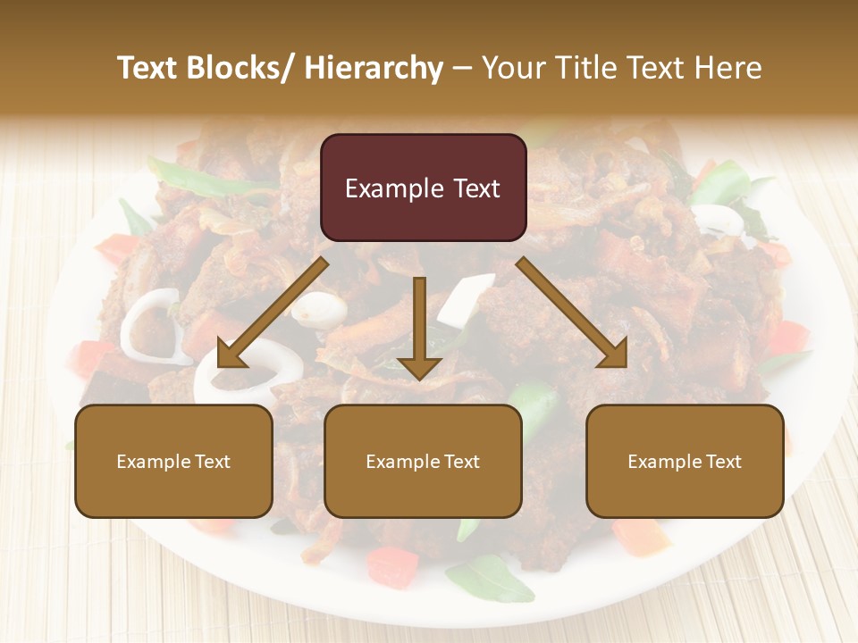 A White Plate Topped With Meat And Vegetables PowerPoint Template