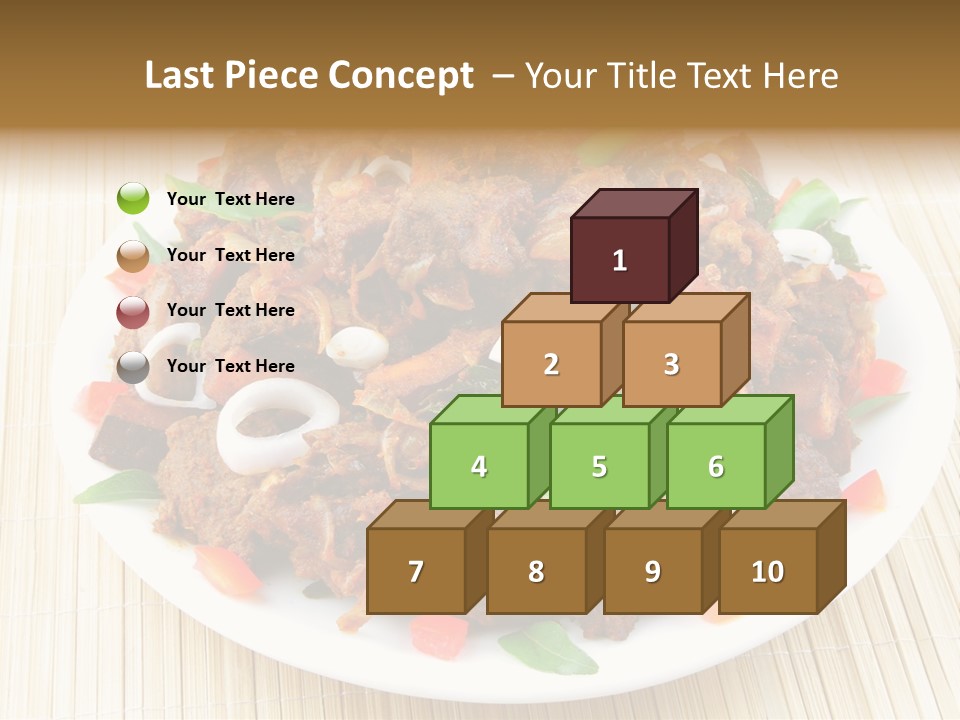 A White Plate Topped With Meat And Vegetables PowerPoint Template