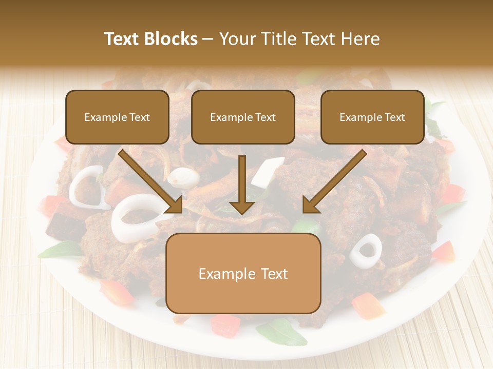 A White Plate Topped With Meat And Vegetables PowerPoint Template