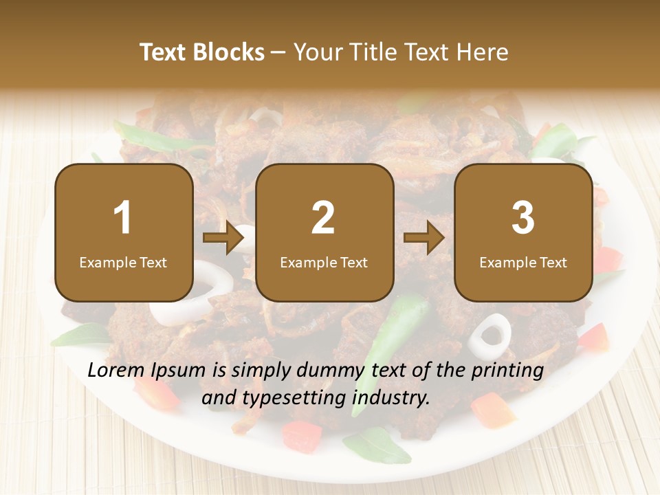 A White Plate Topped With Meat And Vegetables PowerPoint Template