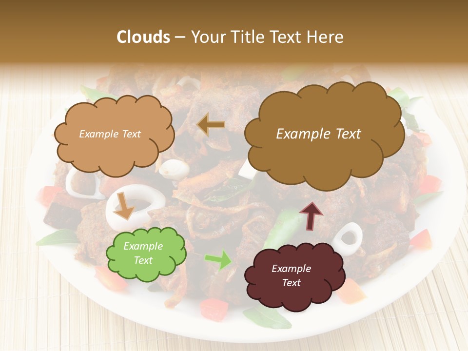 A White Plate Topped With Meat And Vegetables PowerPoint Template