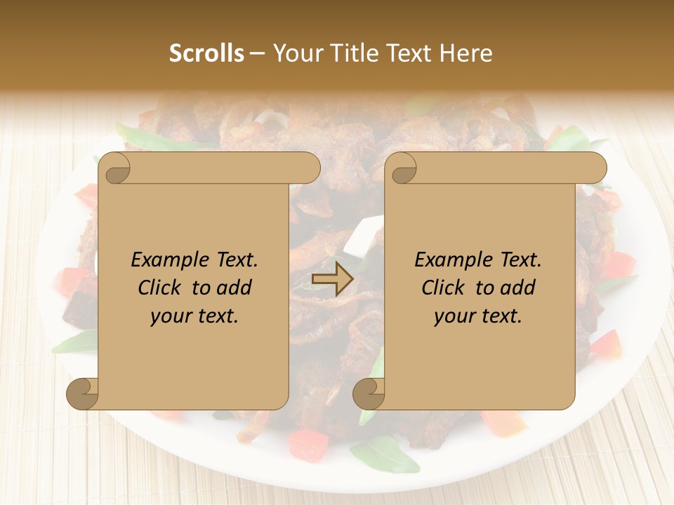 A White Plate Topped With Meat And Vegetables PowerPoint Template