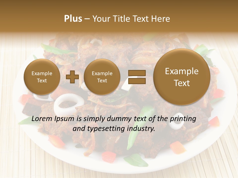 A White Plate Topped With Meat And Vegetables PowerPoint Template