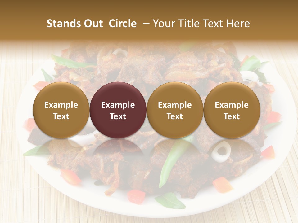 A White Plate Topped With Meat And Vegetables PowerPoint Template