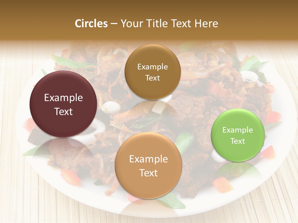 A White Plate Topped With Meat And Vegetables PowerPoint Template