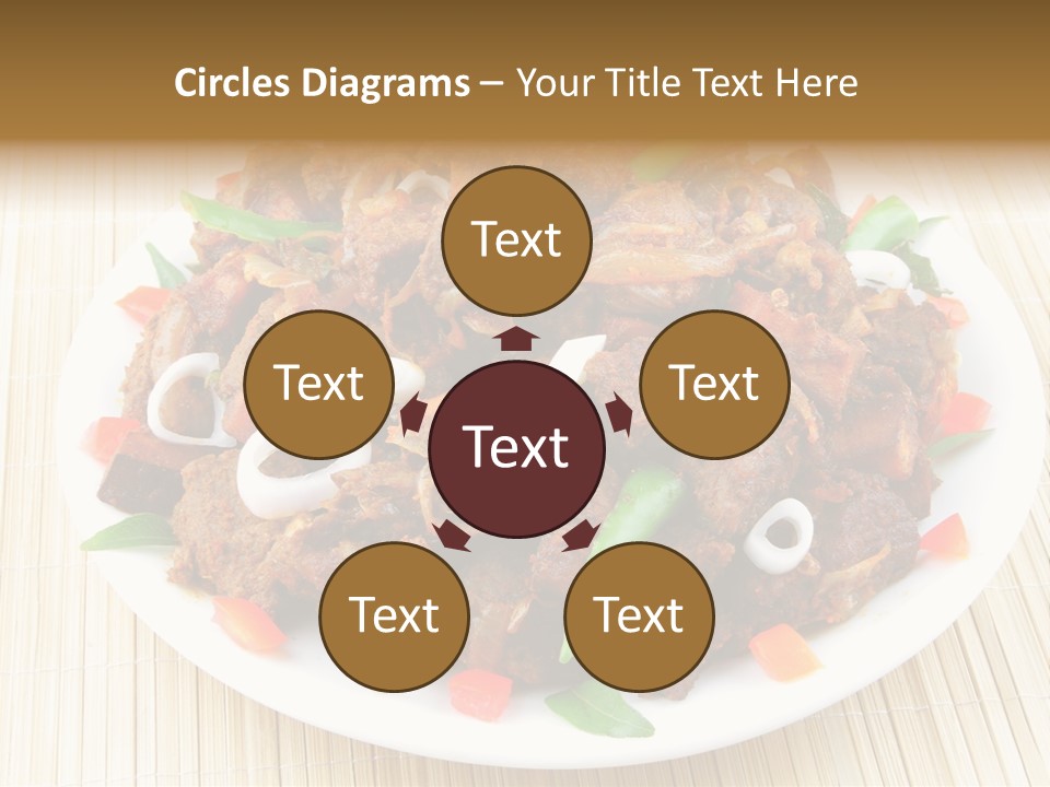 A White Plate Topped With Meat And Vegetables PowerPoint Template