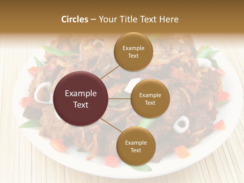 A White Plate Topped With Meat And Vegetables PowerPoint Template