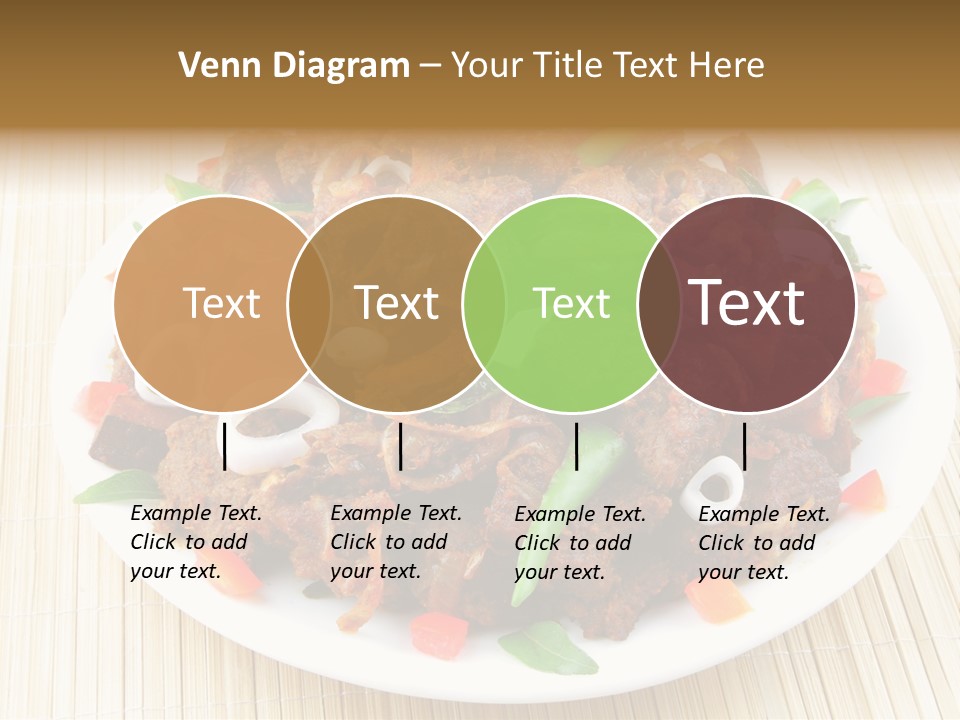A White Plate Topped With Meat And Vegetables PowerPoint Template