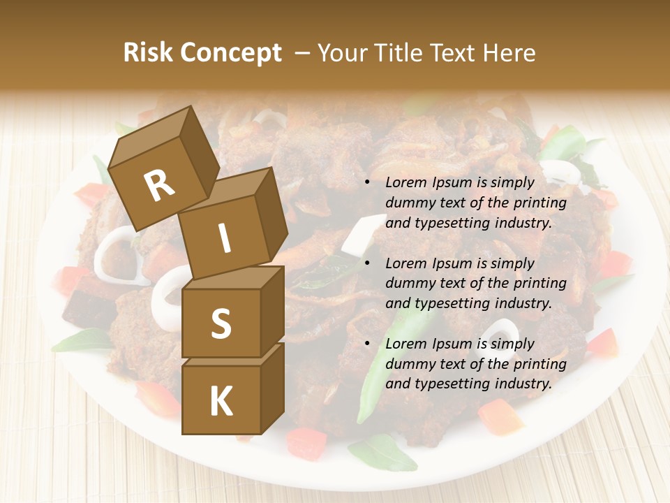 A White Plate Topped With Meat And Vegetables PowerPoint Template