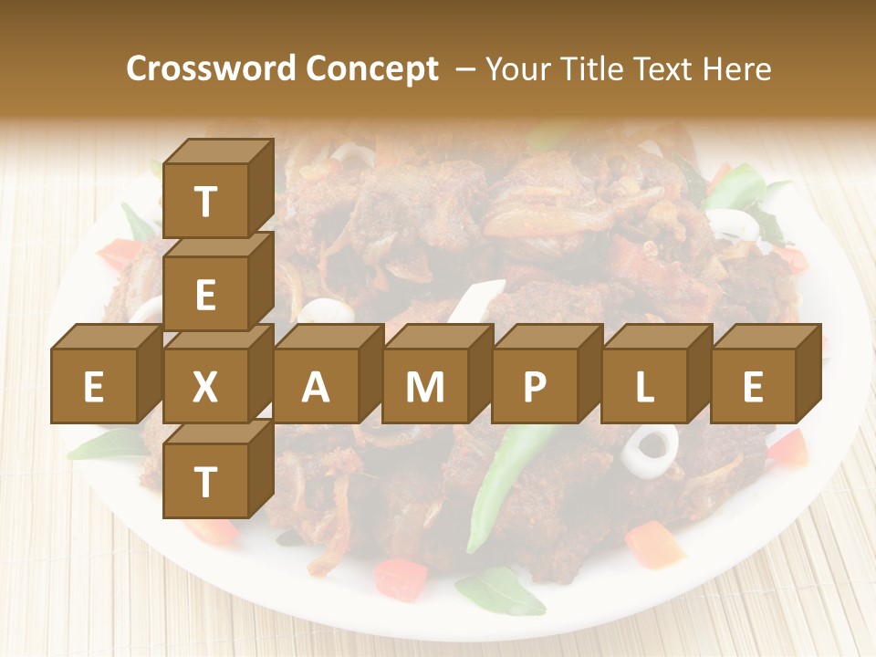 A White Plate Topped With Meat And Vegetables PowerPoint Template