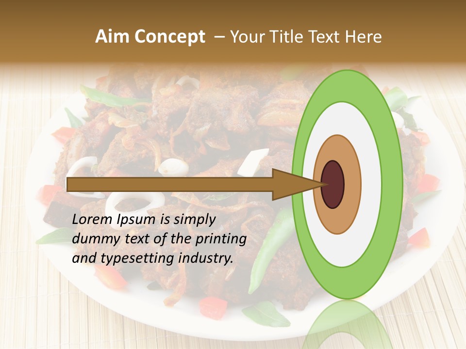 A White Plate Topped With Meat And Vegetables PowerPoint Template