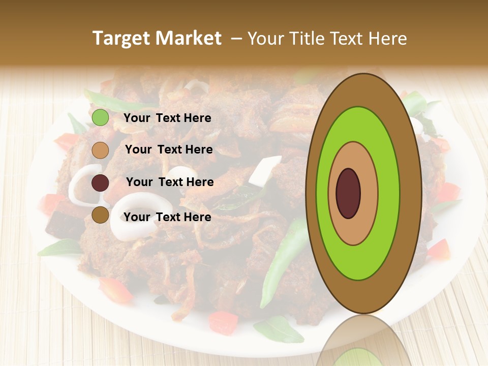 A White Plate Topped With Meat And Vegetables PowerPoint Template