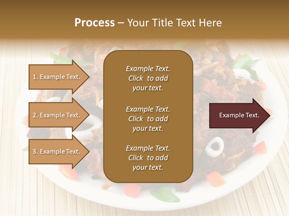 A White Plate Topped With Meat And Vegetables PowerPoint Template