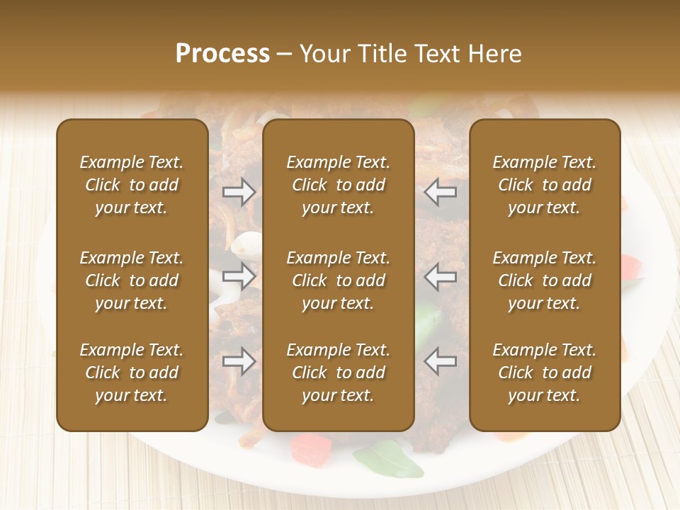 A White Plate Topped With Meat And Vegetables PowerPoint Template