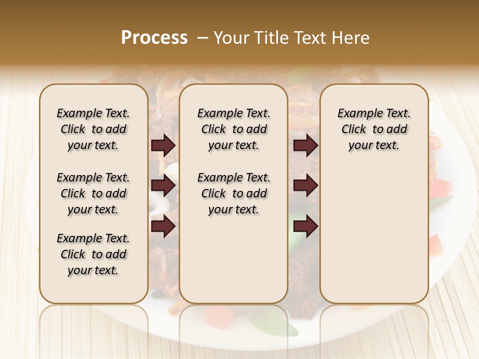 A White Plate Topped With Meat And Vegetables PowerPoint Template
