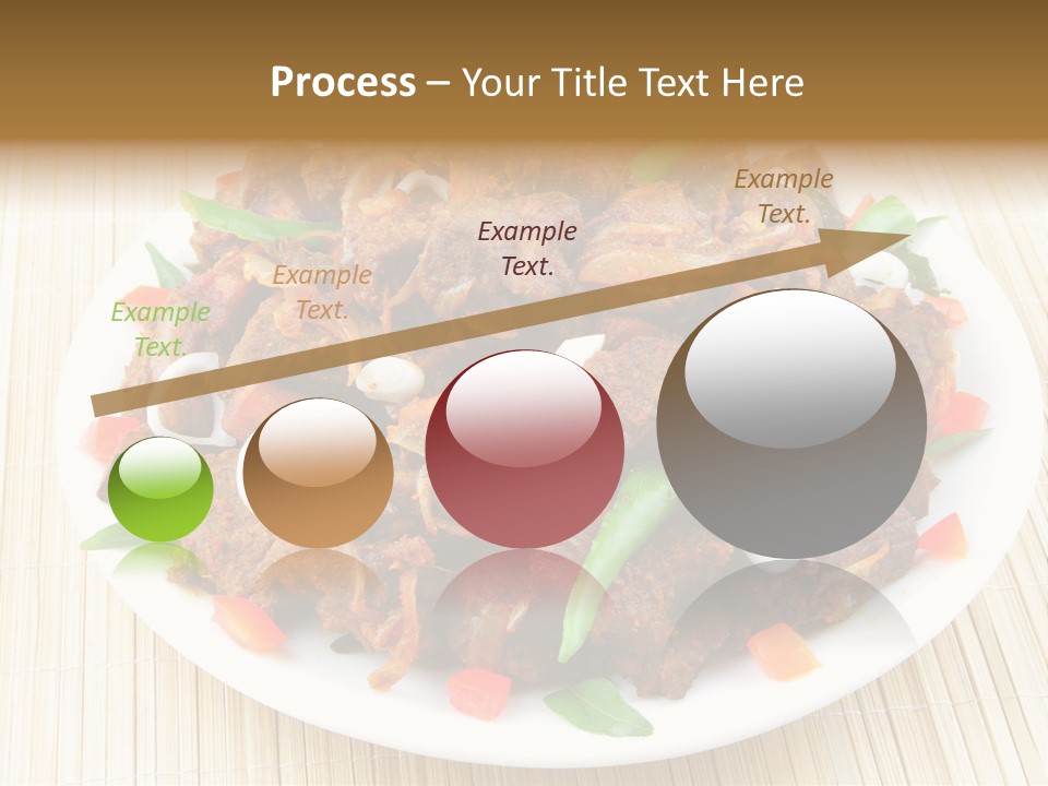 A White Plate Topped With Meat And Vegetables PowerPoint Template