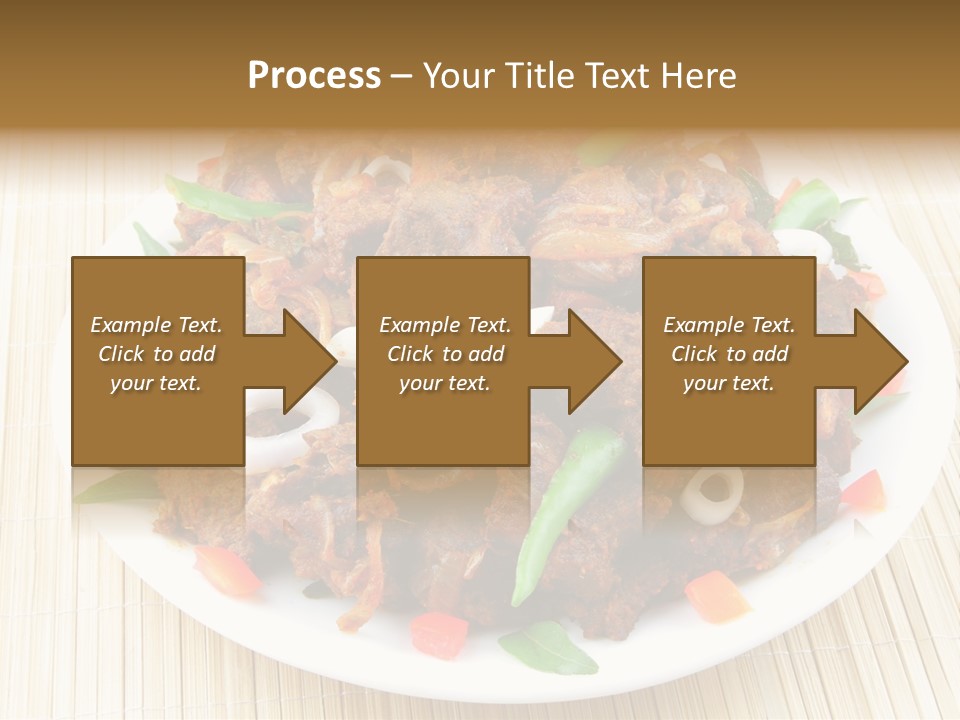 A White Plate Topped With Meat And Vegetables PowerPoint Template