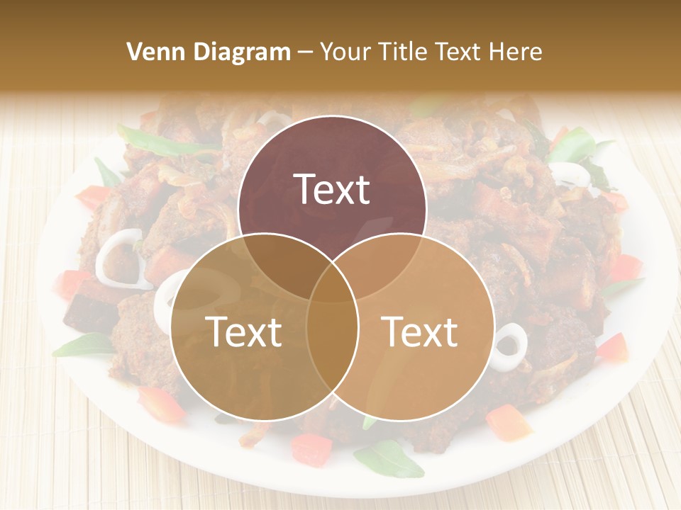 A White Plate Topped With Meat And Vegetables PowerPoint Template