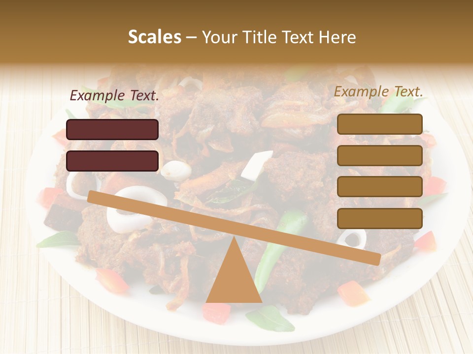 A White Plate Topped With Meat And Vegetables PowerPoint Template
