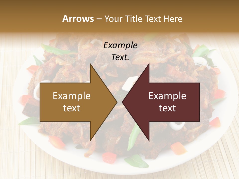 A White Plate Topped With Meat And Vegetables PowerPoint Template