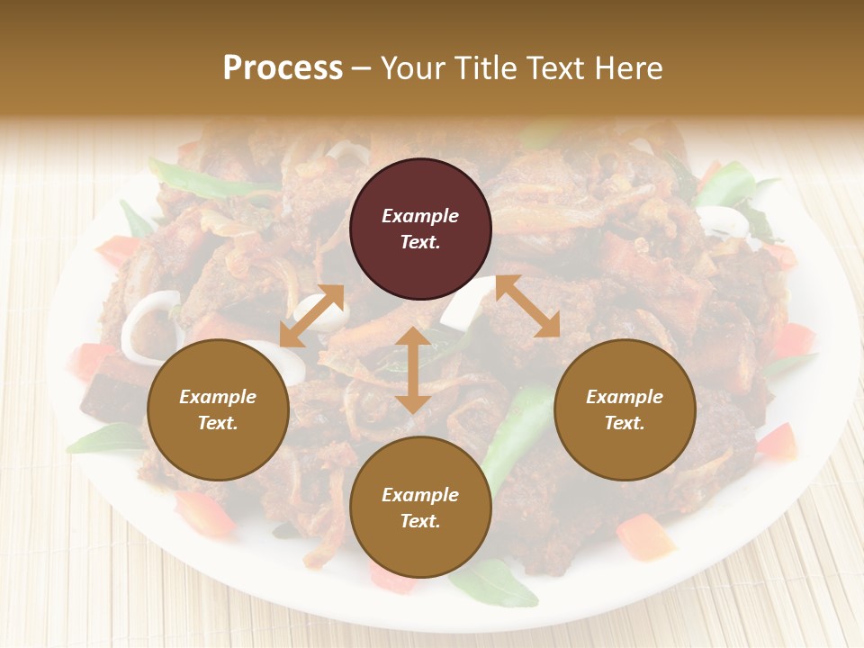 A White Plate Topped With Meat And Vegetables PowerPoint Template