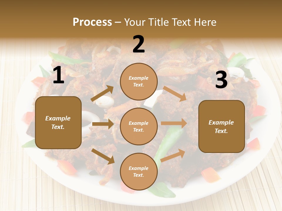 A White Plate Topped With Meat And Vegetables PowerPoint Template