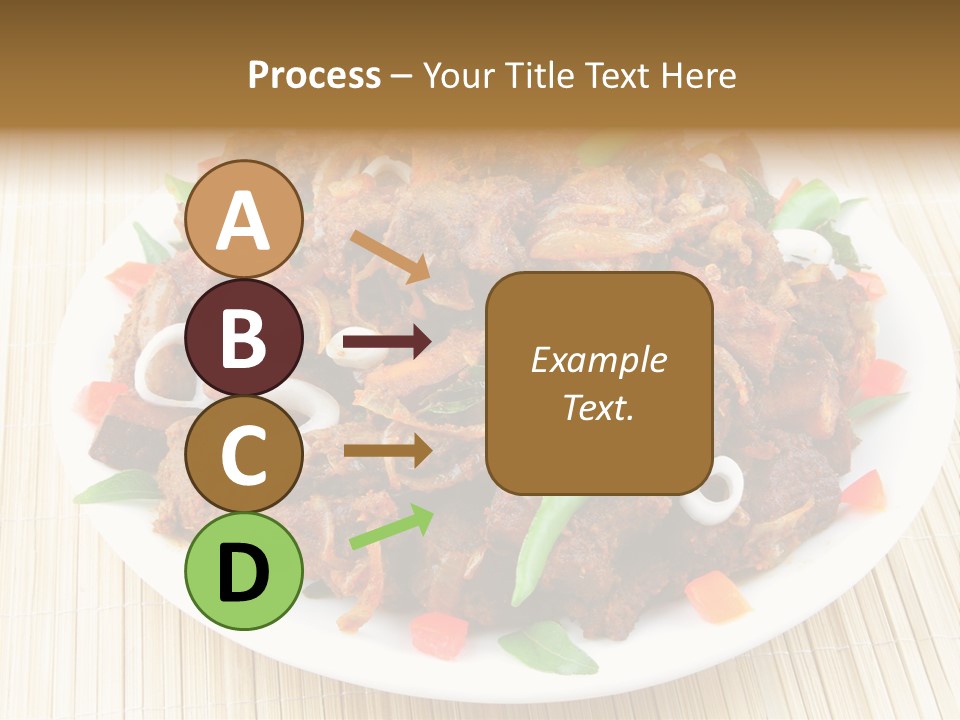 A White Plate Topped With Meat And Vegetables PowerPoint Template