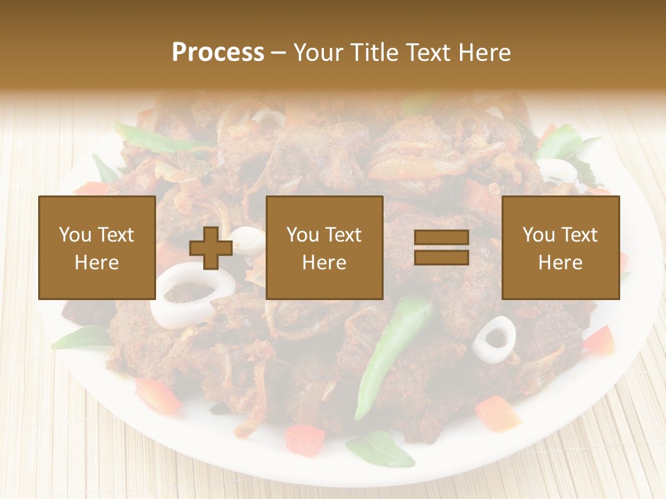 A White Plate Topped With Meat And Vegetables PowerPoint Template