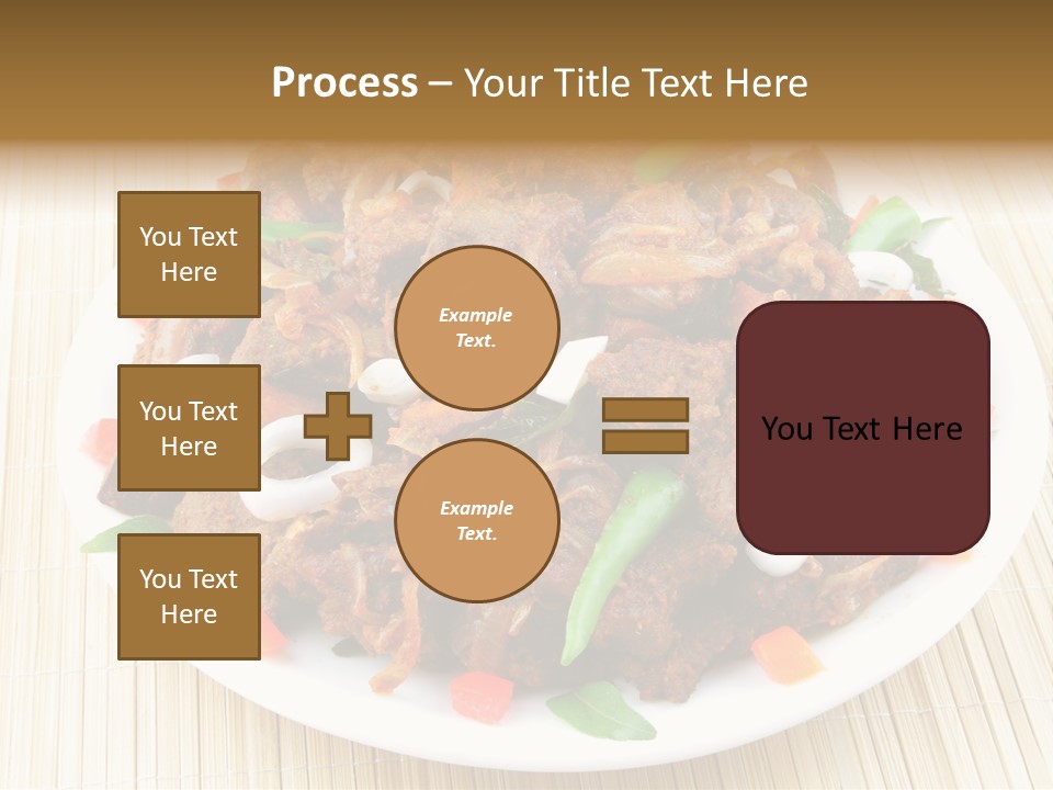 A White Plate Topped With Meat And Vegetables PowerPoint Template