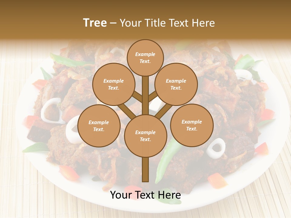 A White Plate Topped With Meat And Vegetables PowerPoint Template