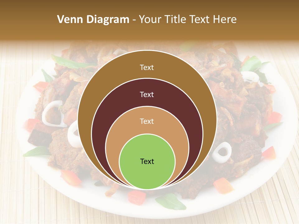 A White Plate Topped With Meat And Vegetables PowerPoint Template