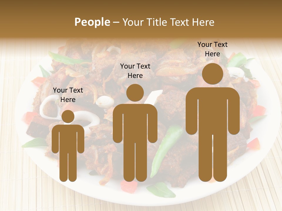 A White Plate Topped With Meat And Vegetables PowerPoint Template