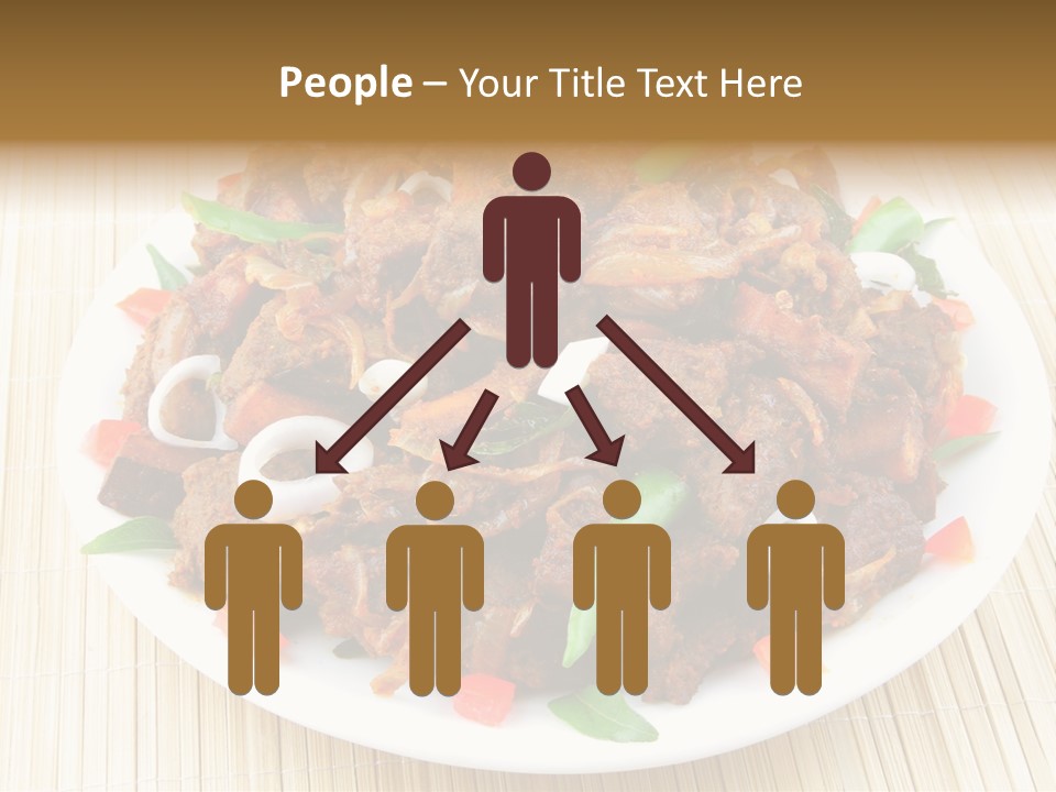 A White Plate Topped With Meat And Vegetables PowerPoint Template